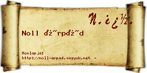 Noll Árpád névjegykártya